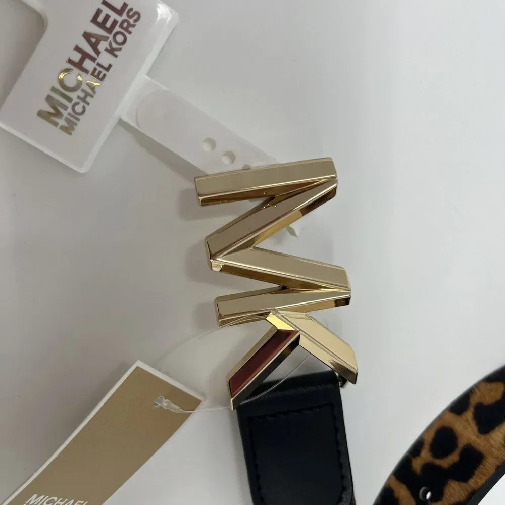 Michael Kors MK Haircalf Belt Women's Small S 32mm Leopard New with Tags